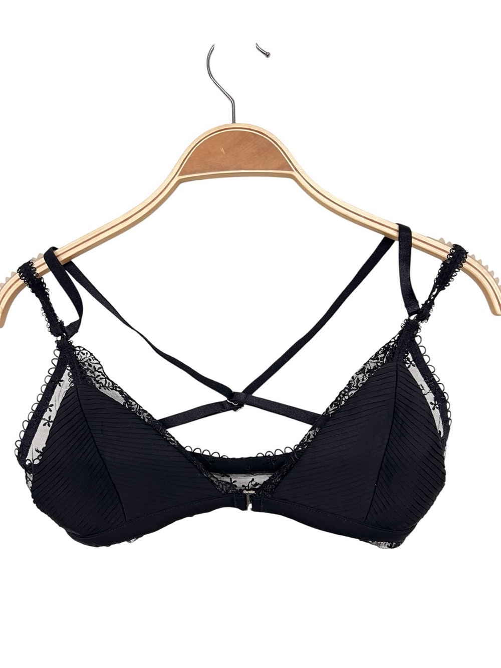 For Love‎ And Lemons Laurel Black Lace Strappy Bralette XS